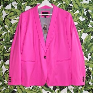 $198 J Crew Parke Blazer Jacket in Bright Azalea Hot Pink Flannel Wool Womens 20